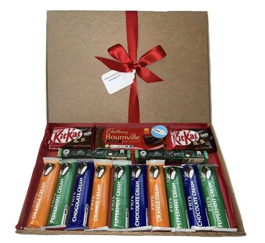 Personalised Dark Chocolate Gift Hamper Sweet Box Full Size Bars Xmas Birthday