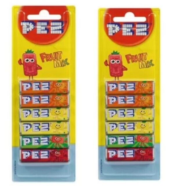 Pez Fruit Flavour Refill 6 Pack x 2 for Dispenser 51g