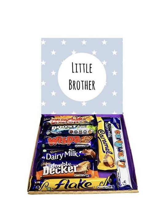 Little Brother Blue Gift Present Sweet Box Cadburys Chocolates Hamper Birthday