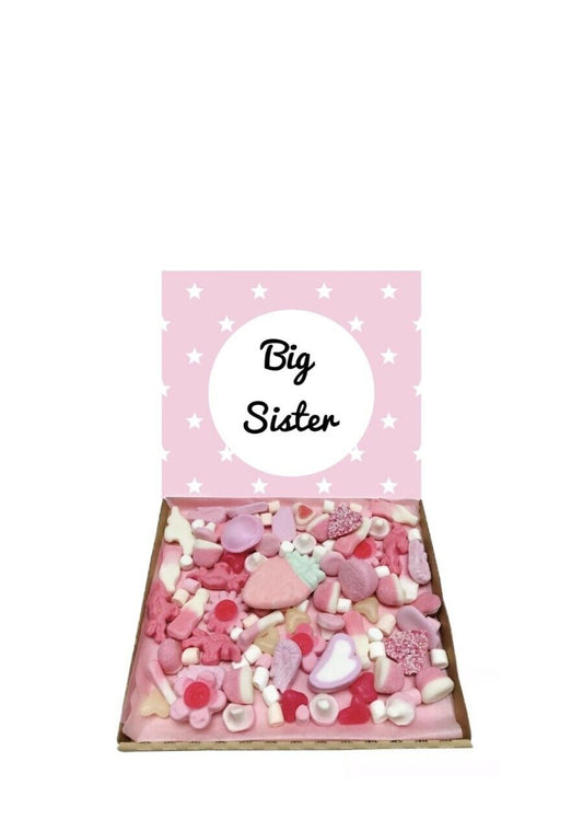 Big Sister Gift Pick n Mix 300g Pink Sweets Box Hamper Present Easter New Baby