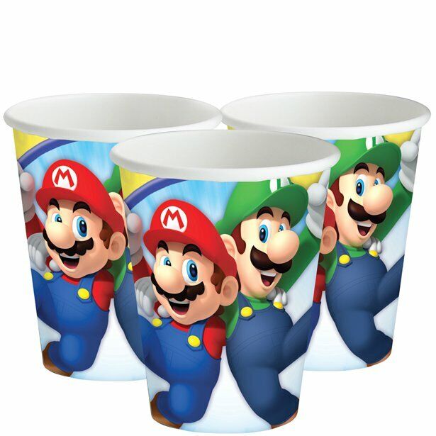 Super Mario Kids Party Set Tableware Bundle For 8 Cups Napkins Tablecover Plates disposable