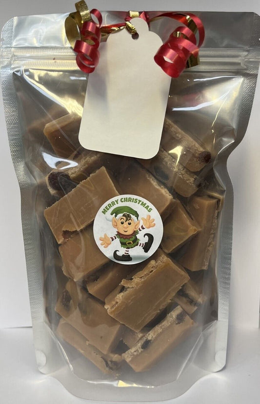 Christmas Gift  Rum & Raisin Fudge Sweets Bag Pouch  Present 450g