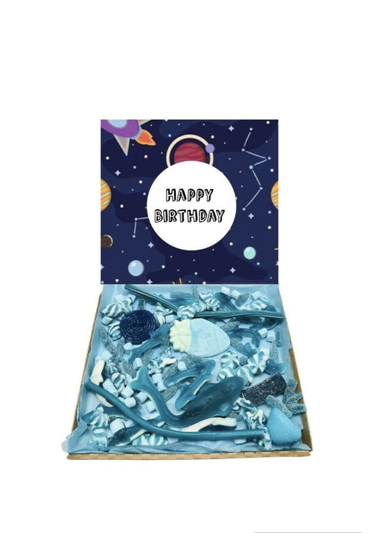 Space Birthday Gift Pick n Mix 300g Blue Sweets  Box Hamper