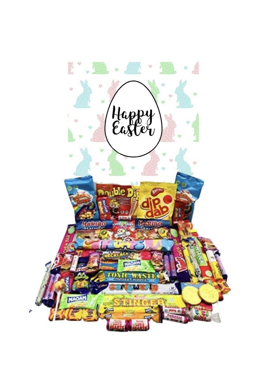 Happy Easter Bunny Pick n Mix Ultimate Retro Kids Sweets Box Candy Hamper Gift