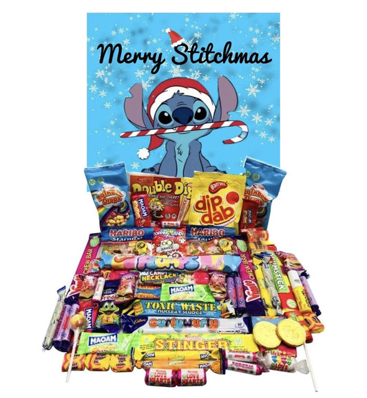 Merry Stitchmas Stitch Inspired Themed Xmas Kids Pick Mix Ultimate Retro Box Sweet Candy Hamper