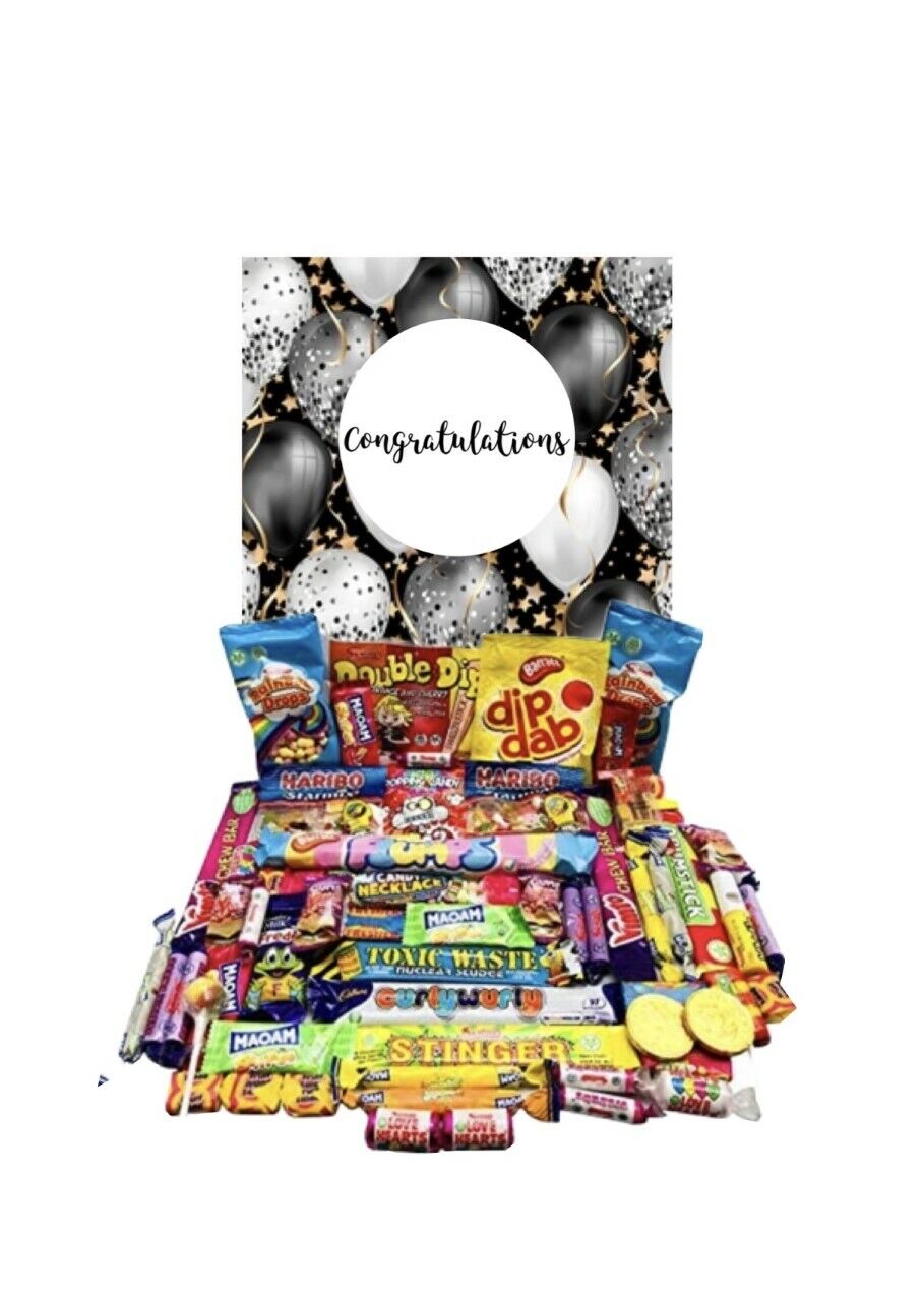 Congratulations Pick Mix Ultimate Retro Sweets Box Sweet Candy Hamper Birthday