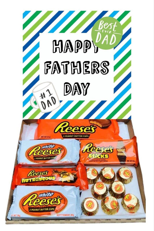 Happy Fathers Day Sweet Box Reeses Chocolate Hamper Peanut Butter Box American