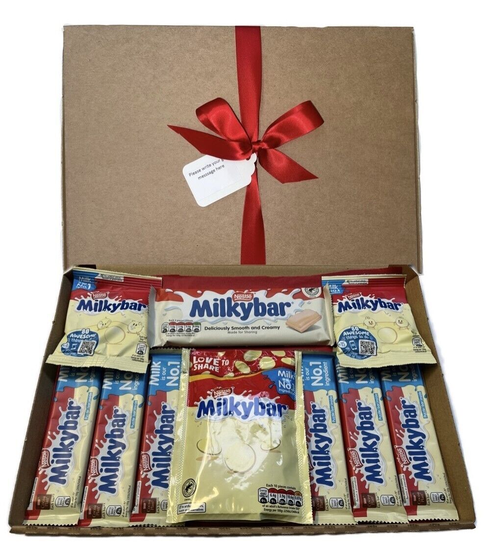 Personalised Milkybar White Chocolate Gift Hamper Sweet Box Xmas Birthday