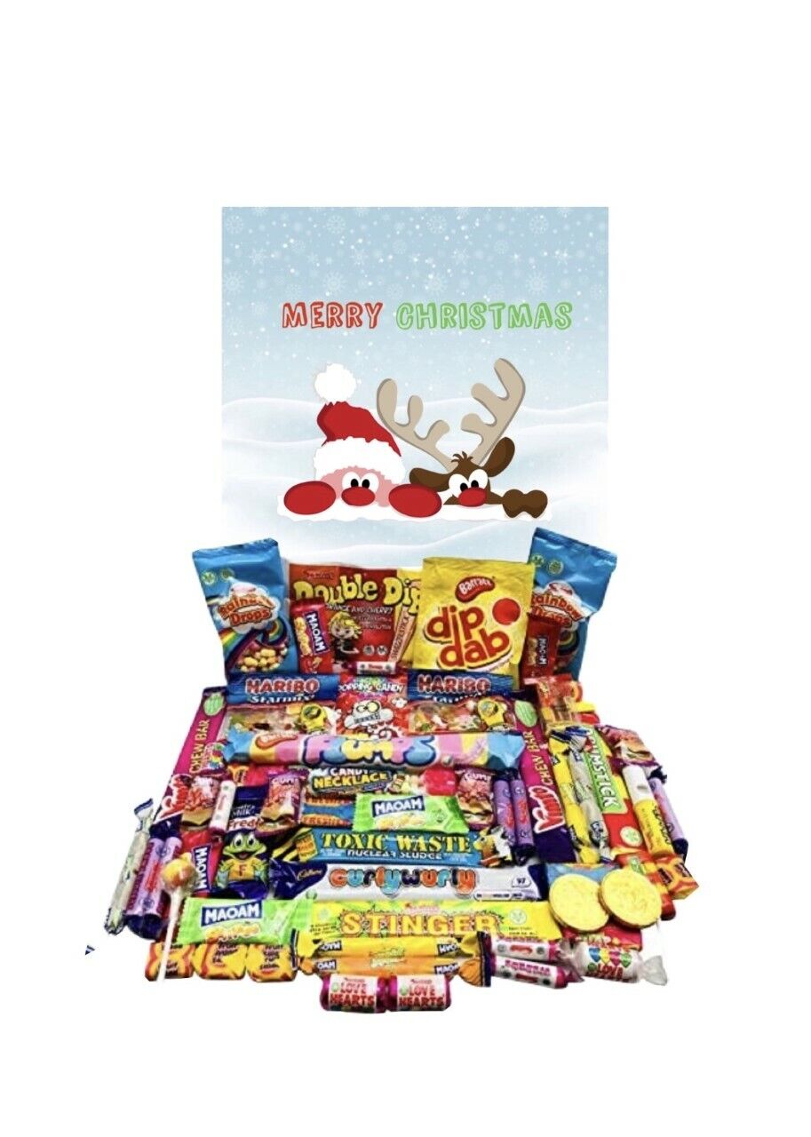 Merry Christmas Kids Pick Mix Ultimate Retro Sweets Box Sweet Candy Hamper