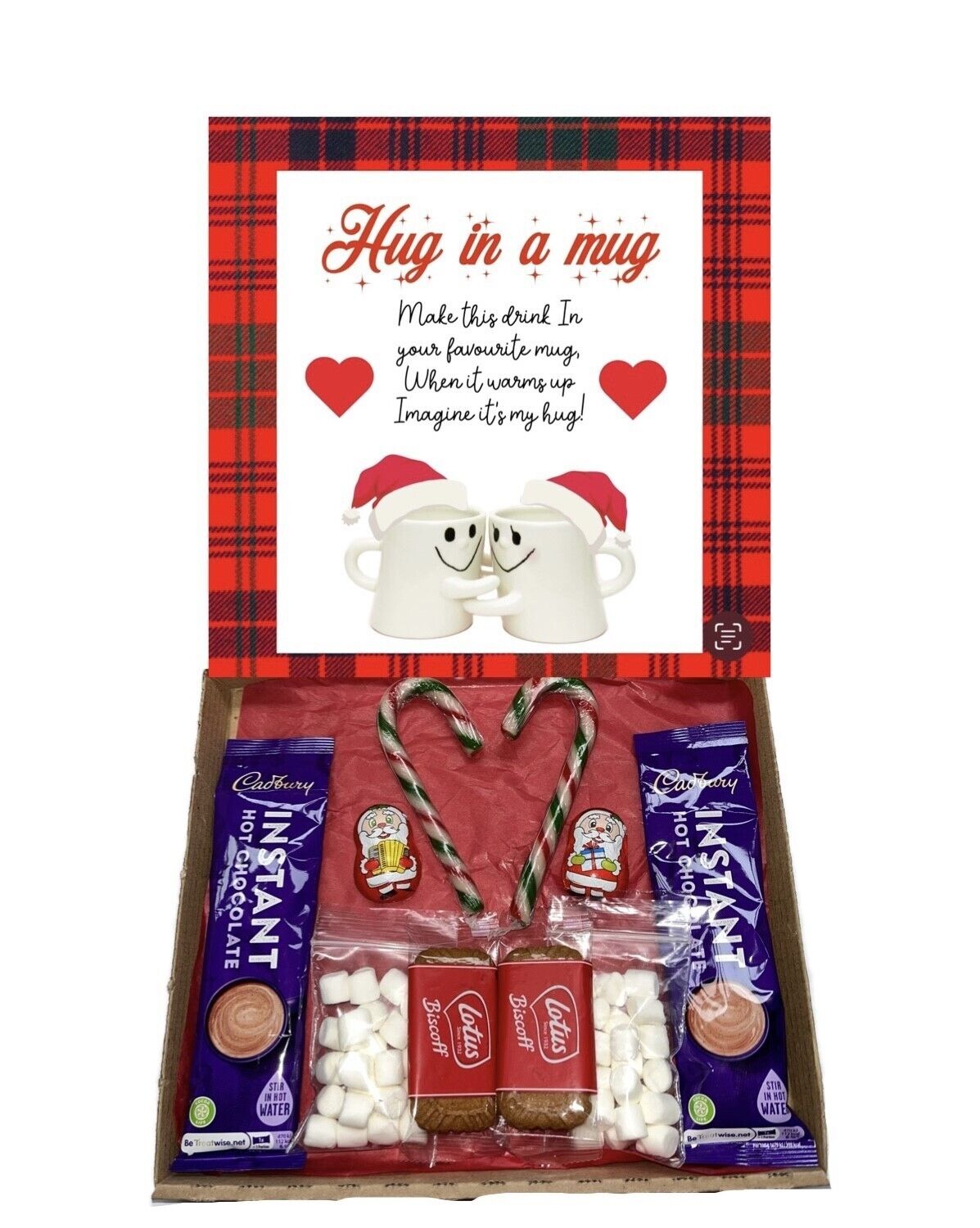 Hug In A Mug Christmas Xmas Cadburys Hot Chocolate Biscuit Gift Set Present