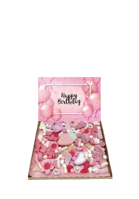 Happy Birthday Pink Sweet Box Pink Pick N Mix Candy Presents Hamper Present