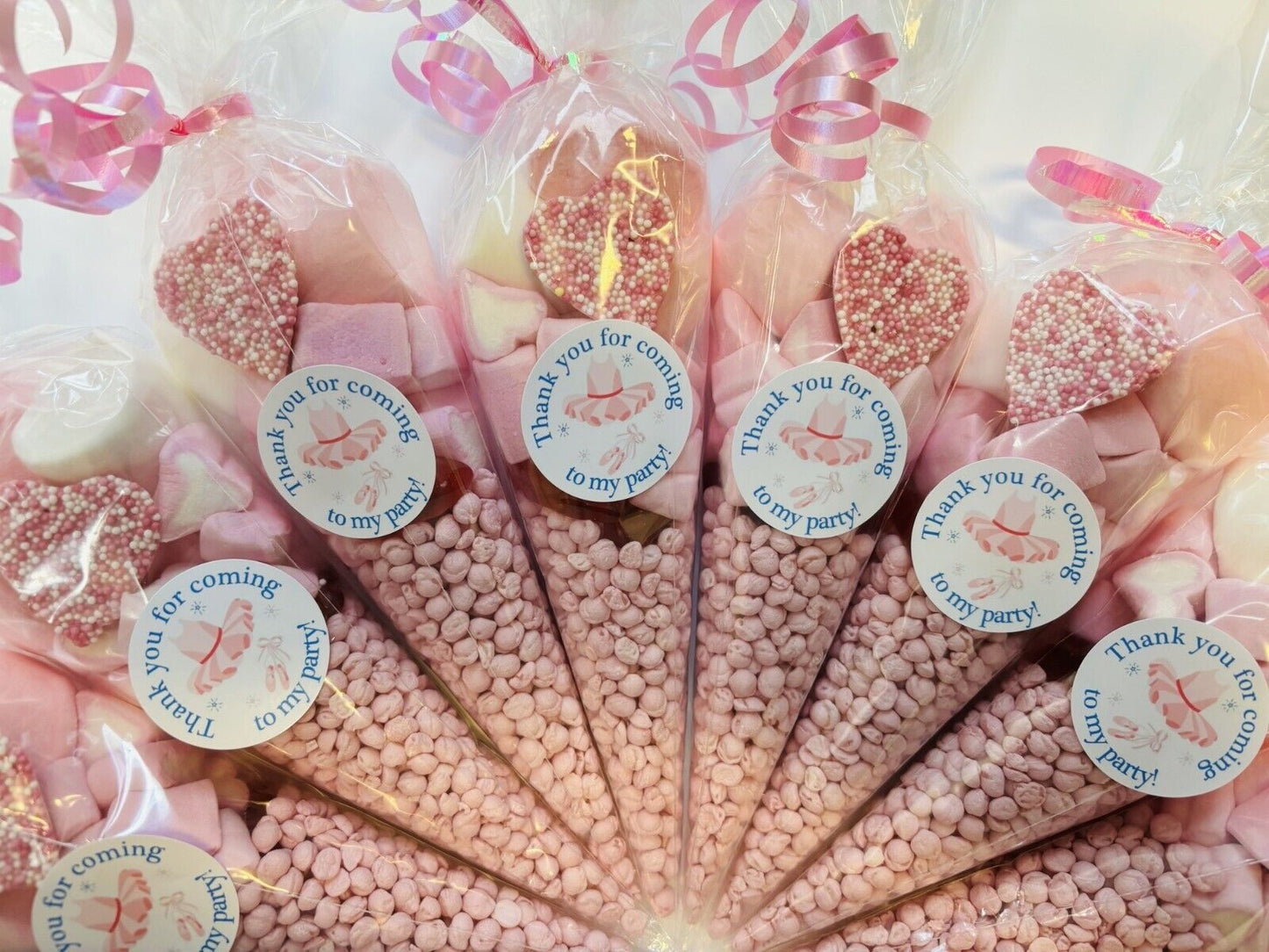 Thank You For Coming To My Party Dancing Tutu Sweet Candy Cones Bag Filled