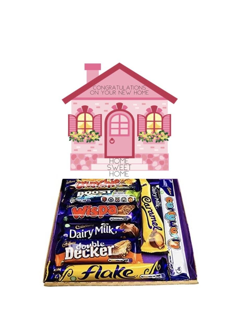 Cadburys New Home Pink Gift Present Sweet Box Hamper Full Size Chocolates