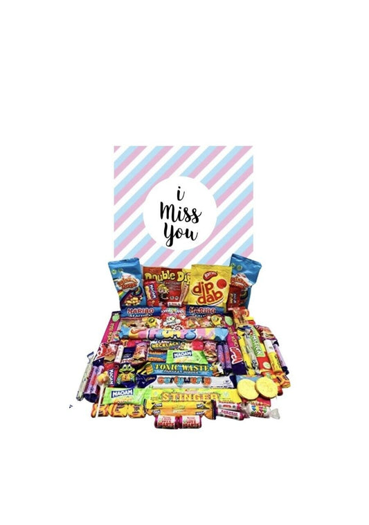 I Miss You Present Ultimate Retro Sweets Box Sweet Candy Hamper Gift