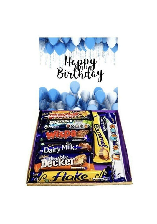 Cadburys Happy Birthday Blue Chocolate Present Hamper Sweet Box Gift