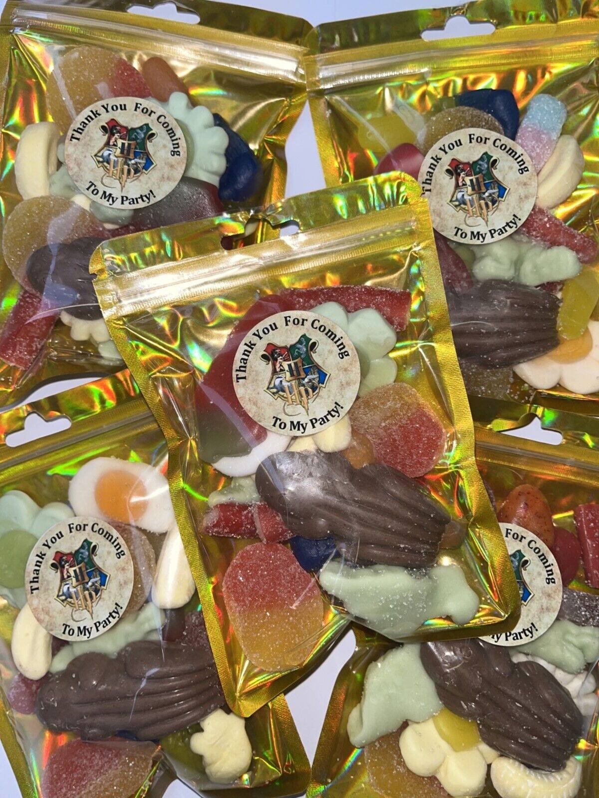 Gold Harry Potter Inspired Themed Birthday Gummy Jelly Sweet Pouch Party Bag Kids Pick n Mix