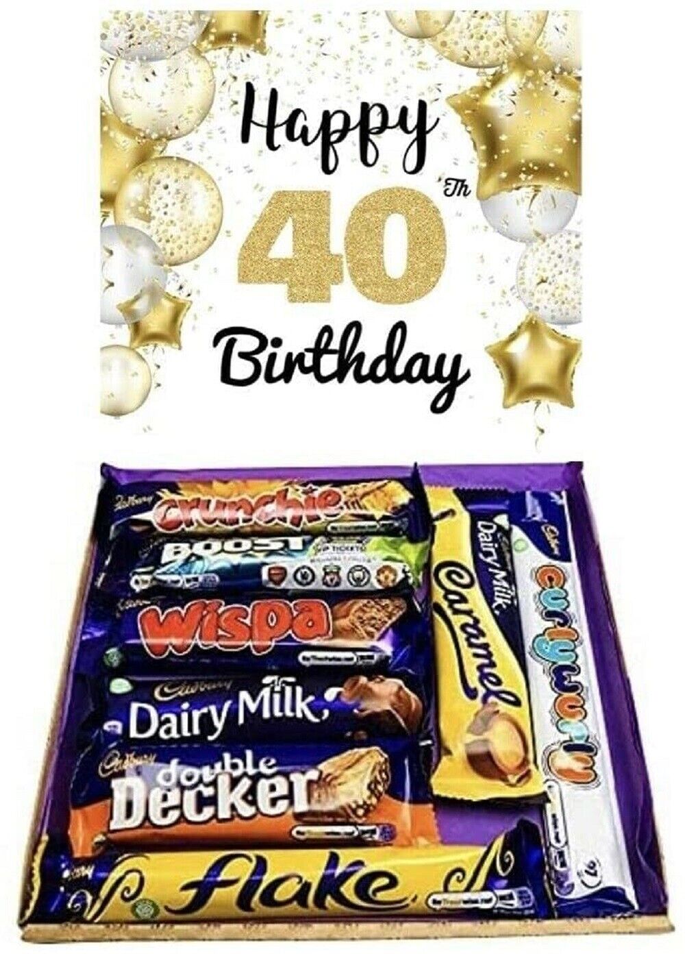 Cadburys Happy Birthday 40th Chocolate Hamper Gift Present Sweet Box