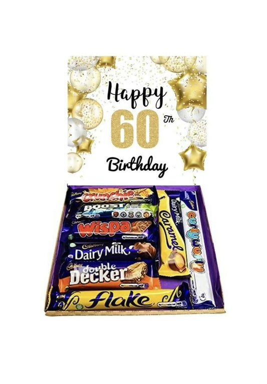 Cadburys Happy Birthday 60th Chocolates Gift Present Birthday Sweet Box Hamper