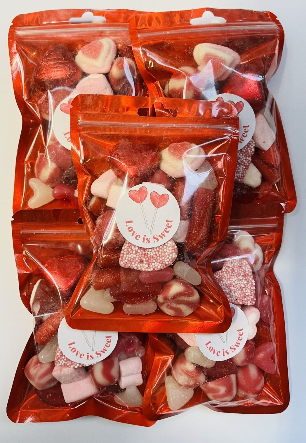 Love Is Sweet Gummy Jelly Sweet Pouch Party Bag Pick Mix Red Gift Anniversary